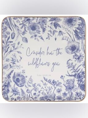 (2) Luke 12:25-28 Floral Trinket Dish
